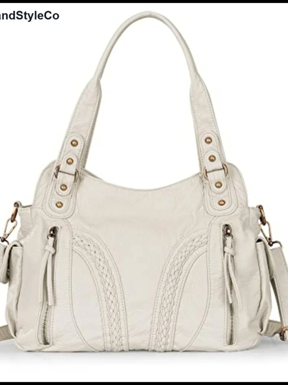 Soft Faux Leather Hobo Bag with Crossbody Strap, Lightweight, 9 Pockets